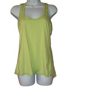 Athleta Neon Green/Yellow Chi Racerback Tank Size Medium